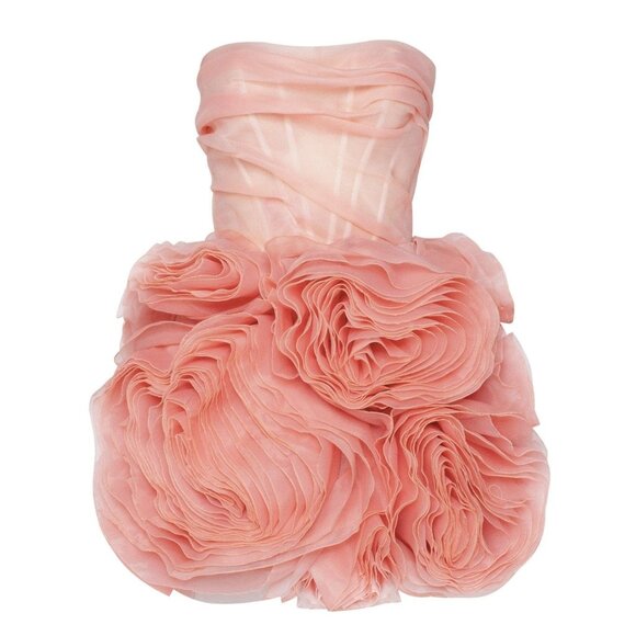 Milla, itsMilla appliquéd organza coral mini dress - Picture 2 of 11